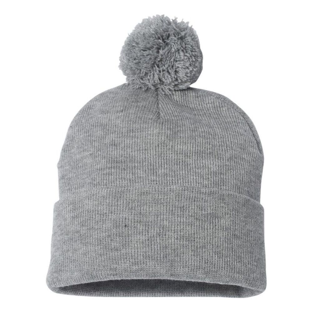 Sportsman Pom-Pom 12 Knit Beanie / Heather Grey